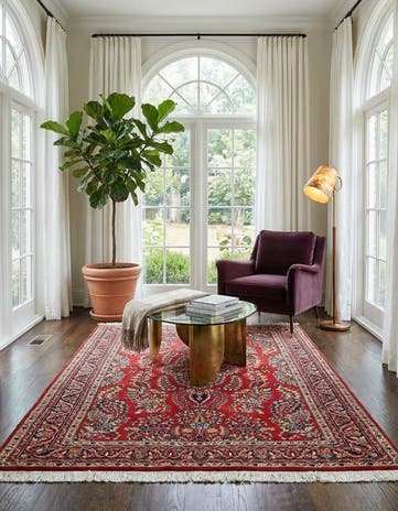4' 3 x 6' Hand Knotted Sarough Wool Rug