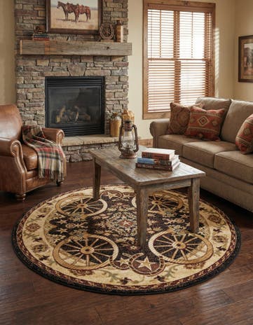 5' 3 x 5' 3 Pioneer Round Rug