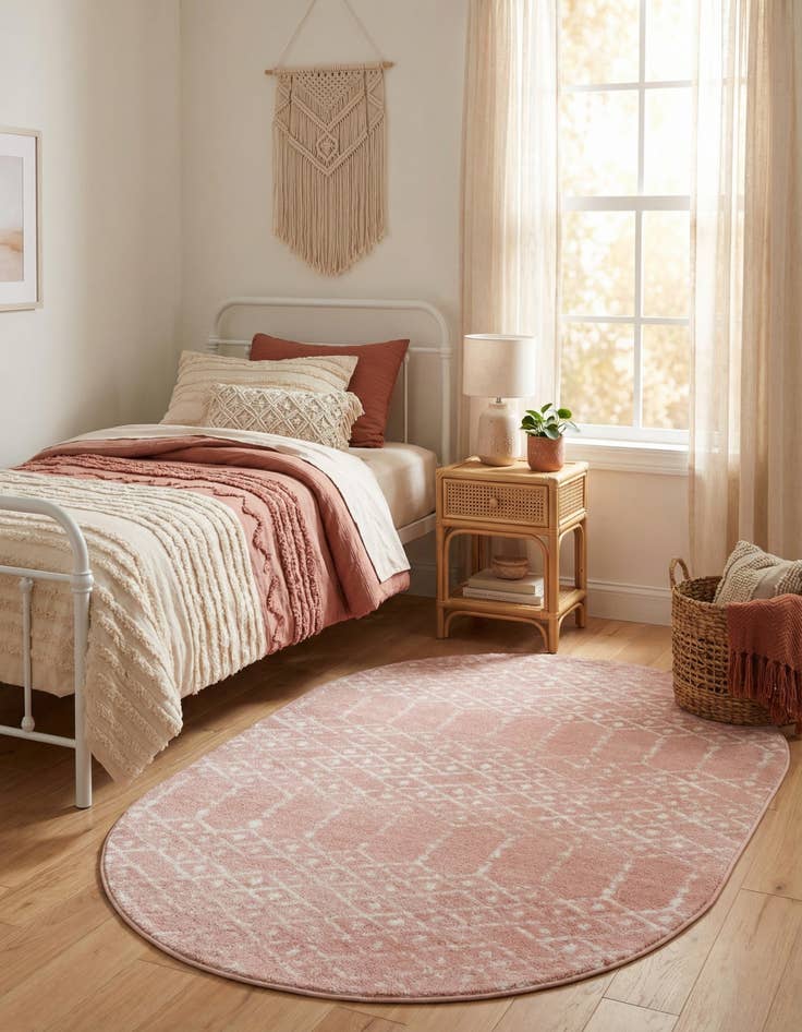 Detail image of  4' x 6' Paxon Trellis Oval Rug