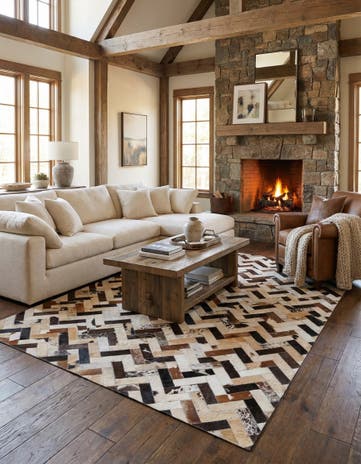 5' 3 x 7' 7 Cowhide Rug