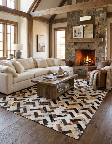 5' 3 x 7' 7 Cowhide Rug