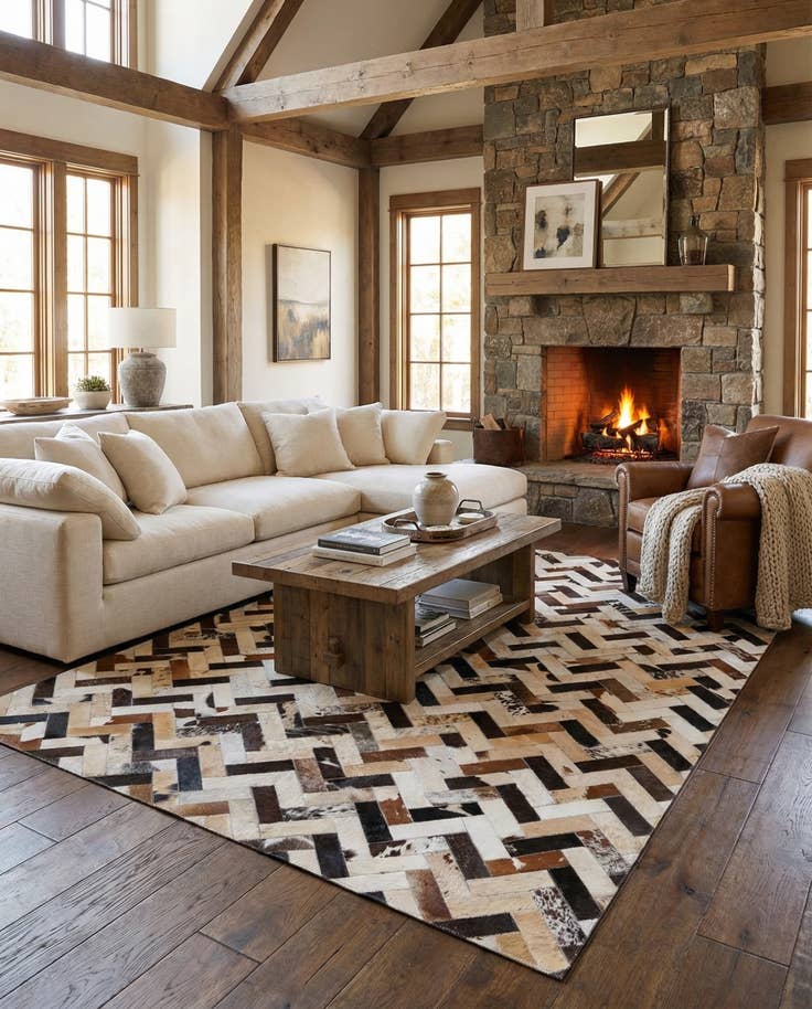 Detail image of 5' 3 x 7' 7 Cowhide Rug