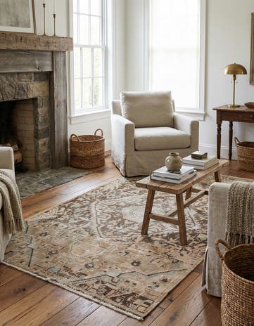 3' 10 x 6' Hand Knotted Ultra Vintage Persian Wool Rug