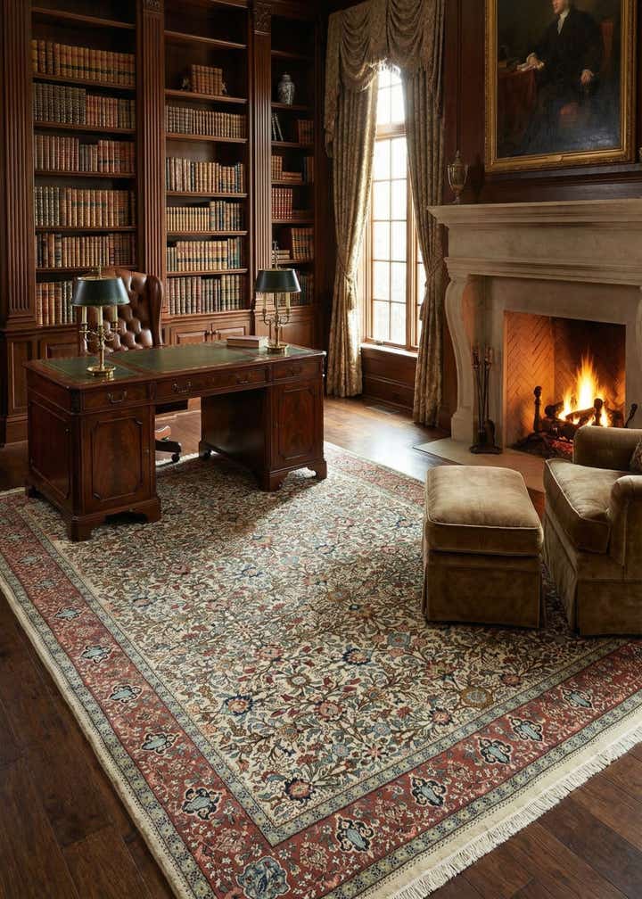 6' 9 x 9' 5 Hand Knotted Hereke Oriental Wool Rug