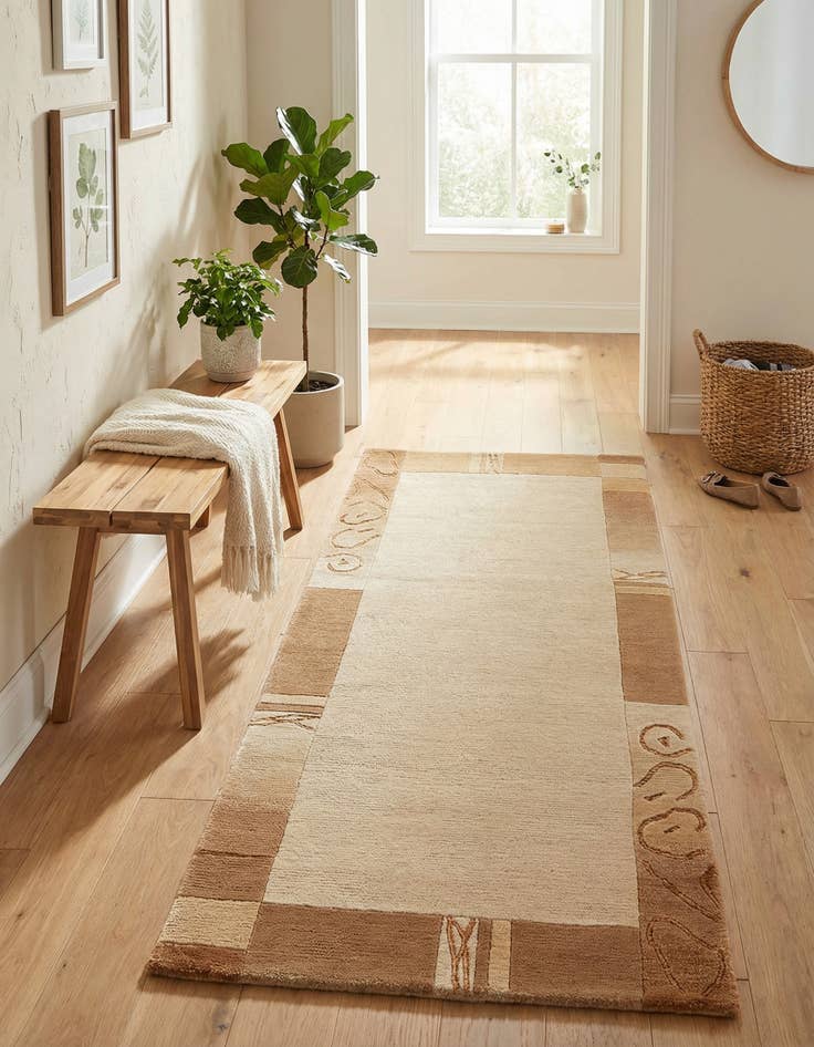 Detail image of  2' 5 x 4' 7  Hand Knotted Nepal Runner Rug