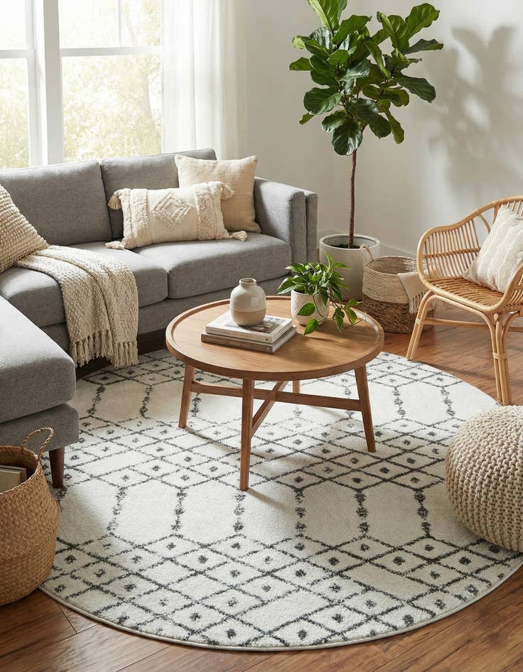 Detail image of 7' 10 x 7' 10 Paxon Trellis Round Rug