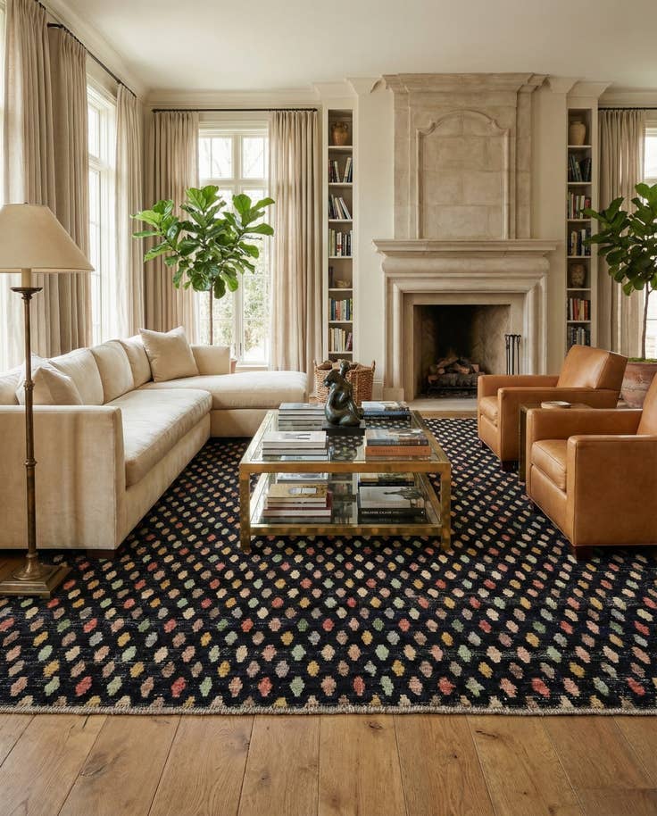 Detail image of 10' 2 x 14' 10 Hand Knotted Darya Wool Rug