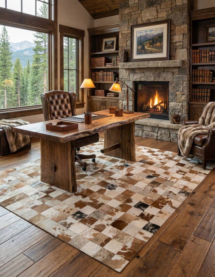 Detail image of 8' x 10' Cowhide - Patchwork Rug