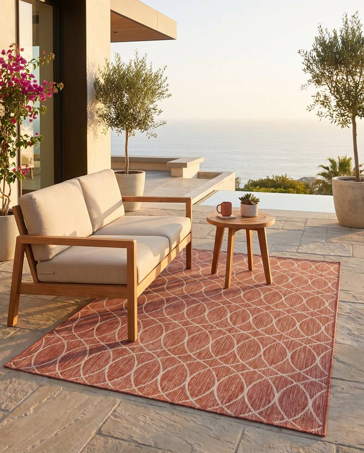 Detail image of 5' 3 x 8' Easy-Clean Trellis Indoor / Outdoor Rug