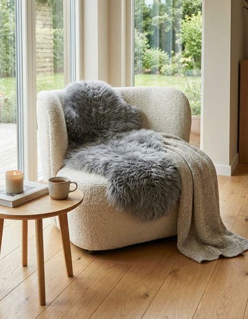 1' 10 x 3' Natural Sheepskin Freeform Rug