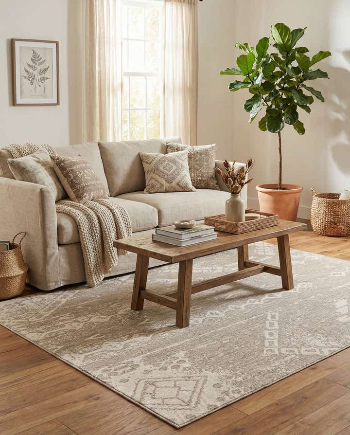 6' x 9' Easy-Clean Bohemian Indoor / Outdoor Rug