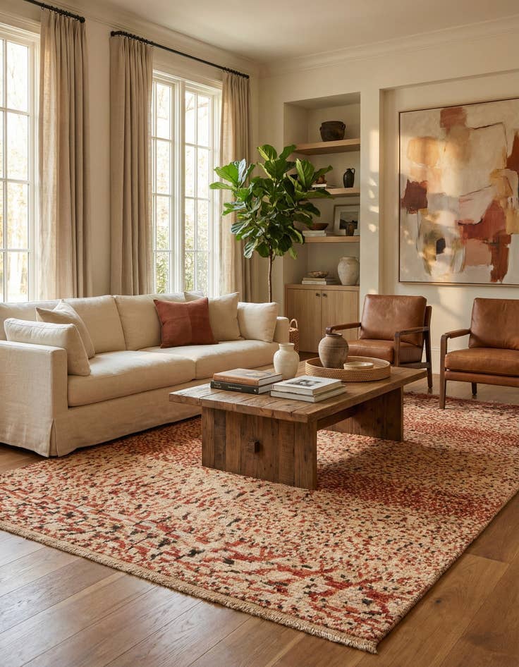 Detail image of  5' 9 x 7' 9  Hand Knotted Darya Wool Rug