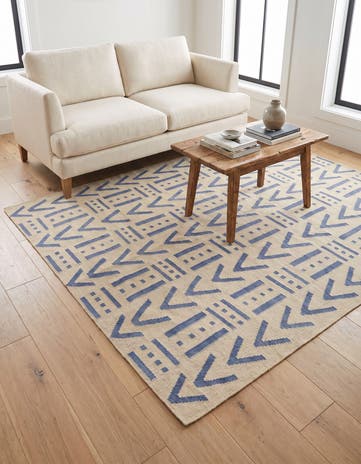5' 3 x 6' 5 Hand Woven Kilim Modern Wool Rug