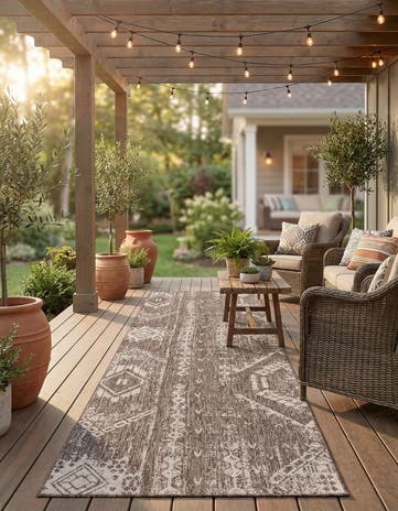 2' 7 x 12' Easy-Clean Bohemian Indoor / Outdoor Runner Rug
