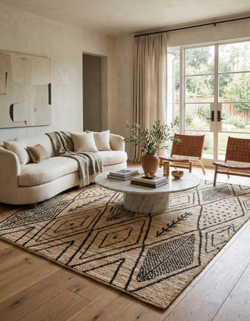 5' 9 x 7' 6 Hand Knotted Moroccan Wool Rug