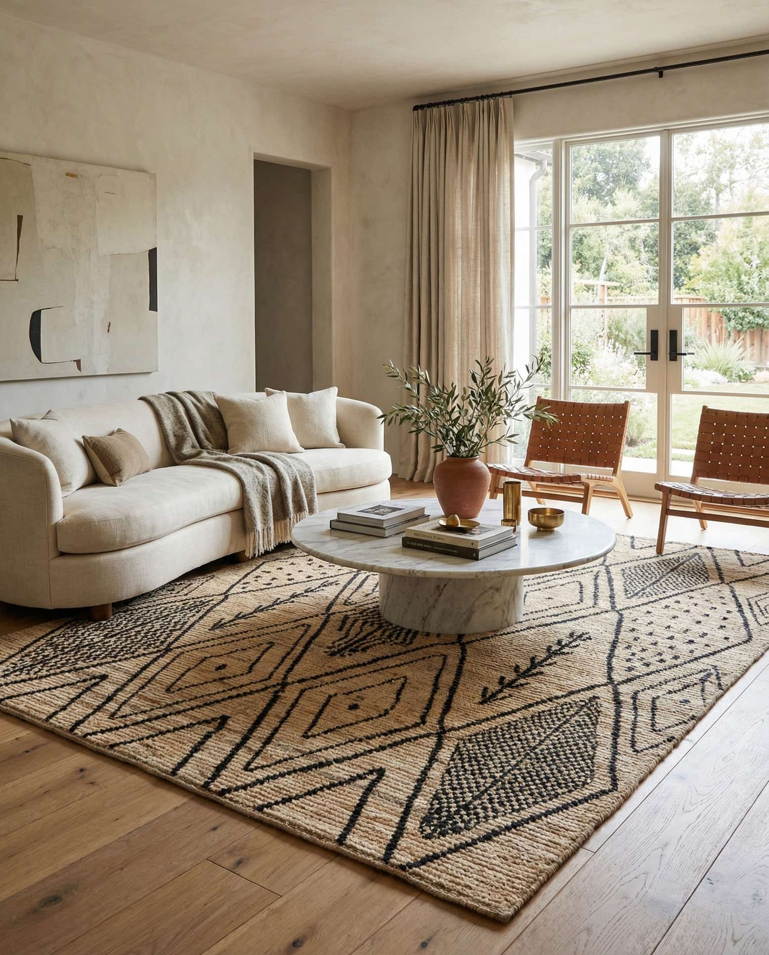 5' 9 x 7' 6 Hand Knotted Moroccan Wool Rug