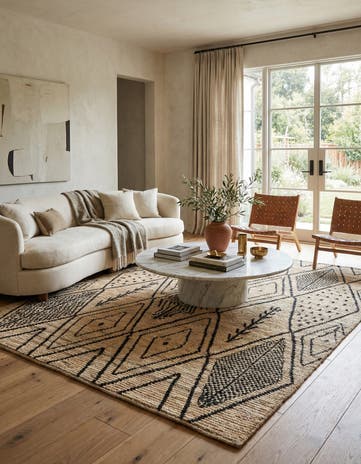 5' 9 x 7' 6 Hand Knotted Moroccan Wool Rug