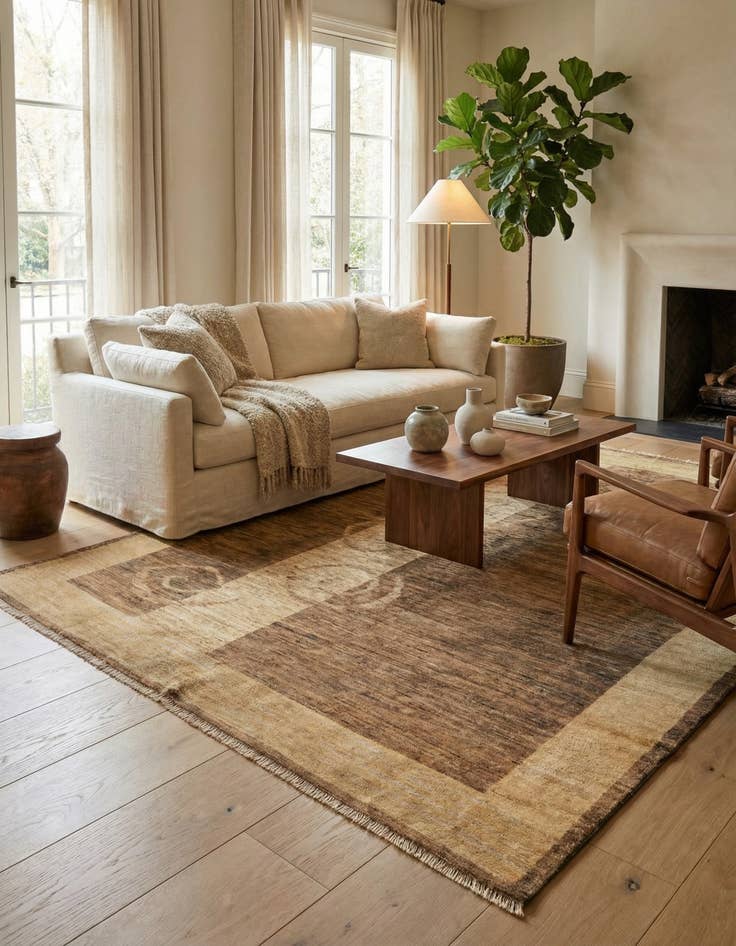 Detail image of 5' 4 x 7' 2  Hand Knotted Modern Ziegler Rug