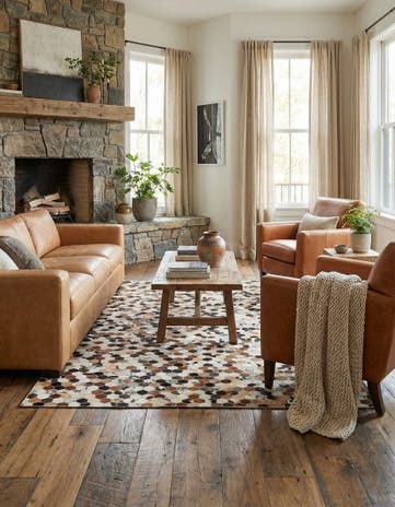 5' x 7' 10 Cowhide Stocks Rug