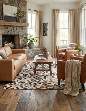 5' x 7' 10 Cowhide Stocks Rug