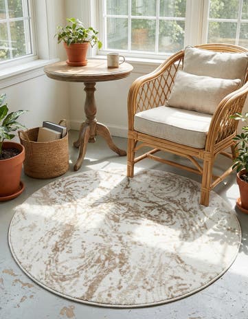 Ivory Laguna Round Rug