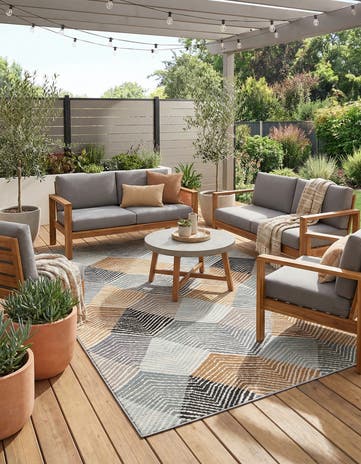 5' x 8' Easy-Clean Modern Indoor / Outdoor Rug