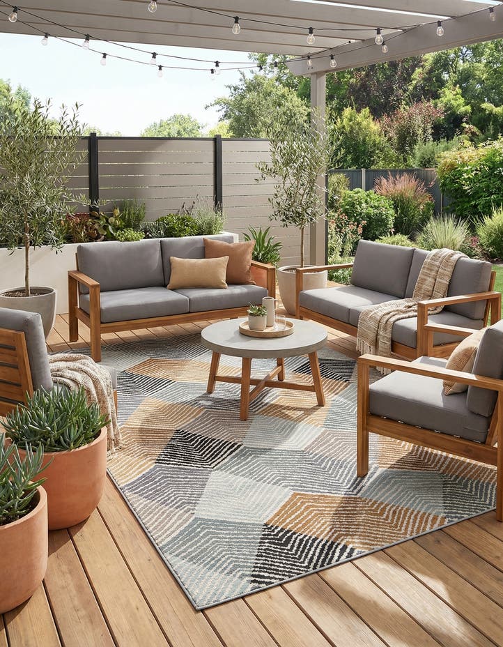 5' x 8' Easy-Clean Modern Indoor / Outdoor...