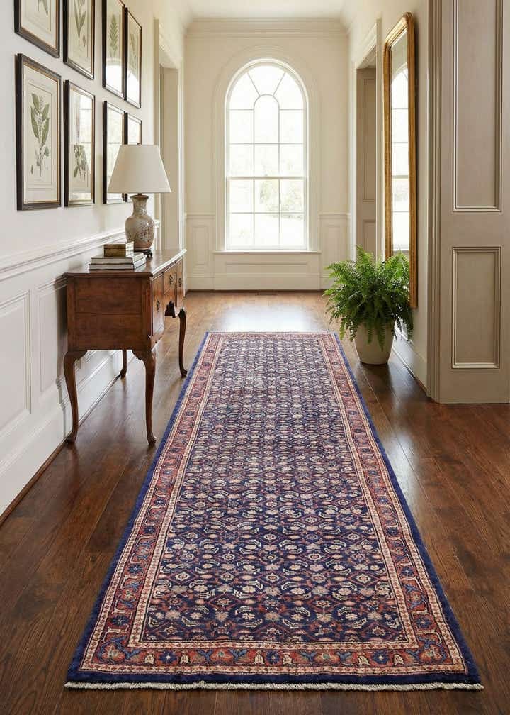 3' 8 x 10' 5 Hand Knotted Farahan Persian Wool Runner Rug