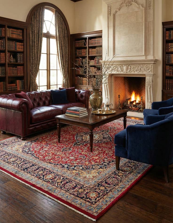 Detail image of 9' 9 x 12' 10  Hand Knotted Mashad Persian Wool Rug