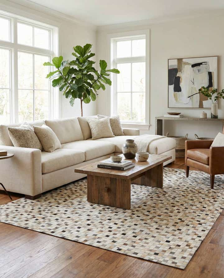 8' 1 x 9' 11 Cowhide - Patchwork Rug