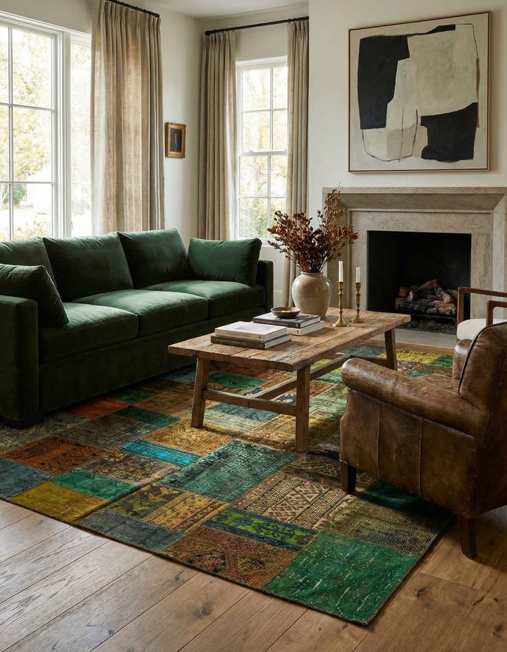 Detail image of  6' 8 x 9' 9  Hand Knotted Ultra Vintage Persian Wool Rug