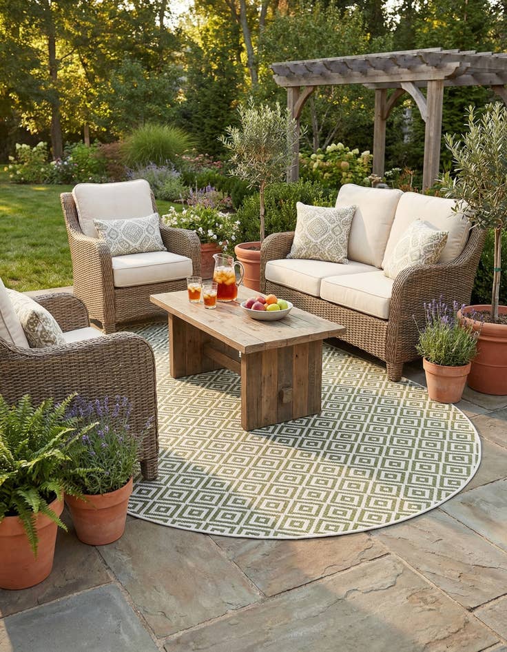 Detail image of 7' 10 x 10'  Washable Jill Zarin Costa Rica Indoor / Outdoor Oval Rug