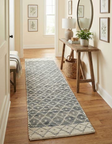 2' 2 x 8' Hand Woven Chindi Trellis Runner Rug