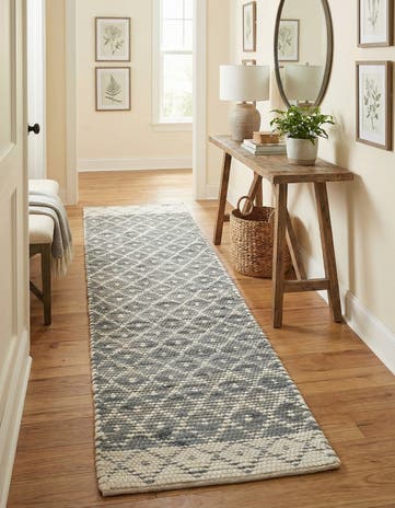 2' 2 x 8' Hand Woven Chindi Trellis Runner Rug
