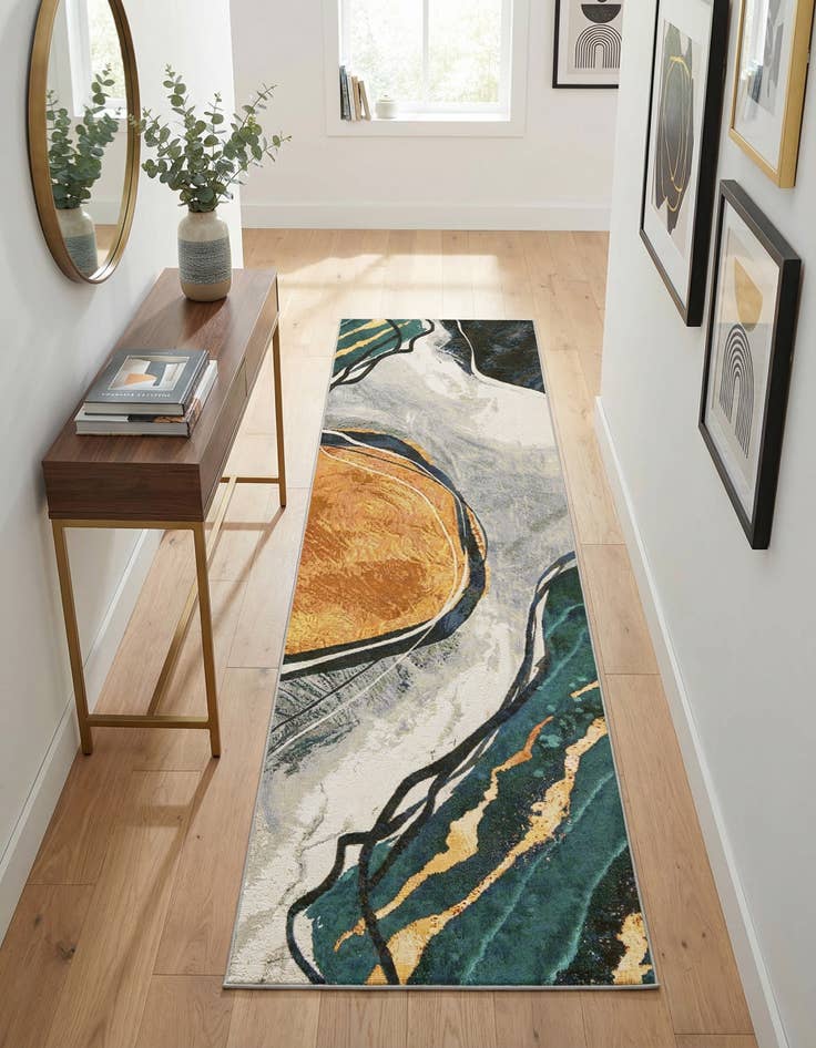 Detail image of 2' 7 x 10' Easy-Clean Modern Indoor / Outdoor Runner Rug