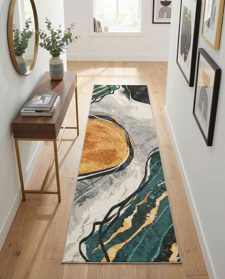 2' 7 x 10' Easy-Clean Modern Indoor / Outdoor Runner Rug