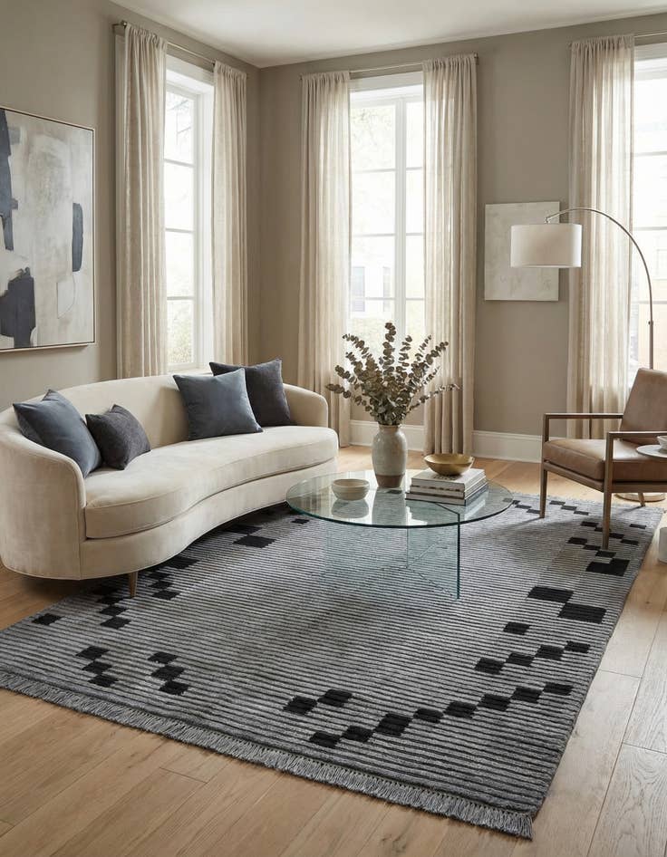 Detail image of 4' x 5' 10  Hand Knotted Darya Wool Rug