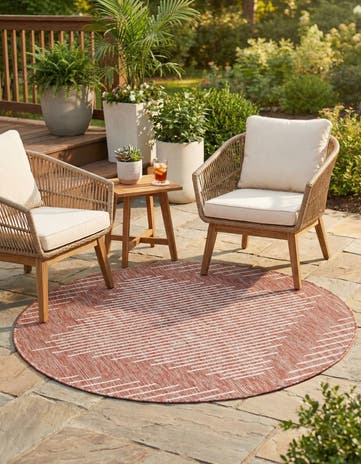 4' x 4' Easy-Clean Modern Indoor / Outdoor Round Rug