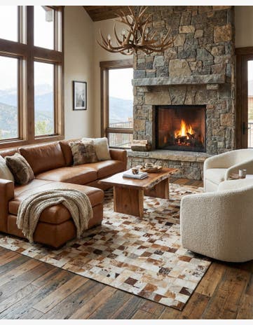 8' x 10' Cowhide Leather Rug