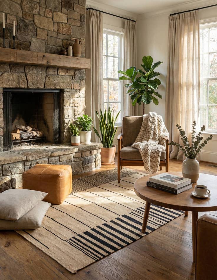 Detail image of  4' 1 x 5' 10  Hand Woven Kilim Modern Wool Rug