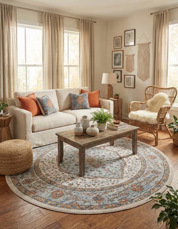 Ivory Nyla Round Rug