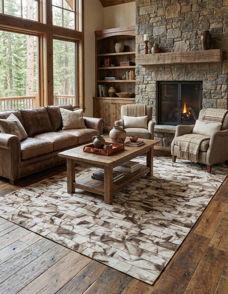 Detail image of  5' x 7' 11 Cowhide - Patchwork Rug