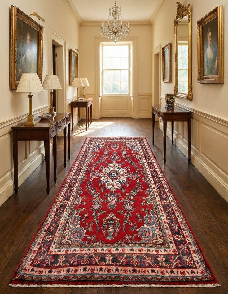 Detail image of 4' 6 x 9' 3 Hamedan Wool Rug