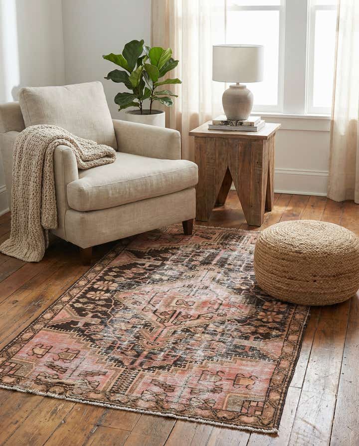 3' 7 x 5' 10 Hand Knotted Ultra Vintage Persian Wool Rug