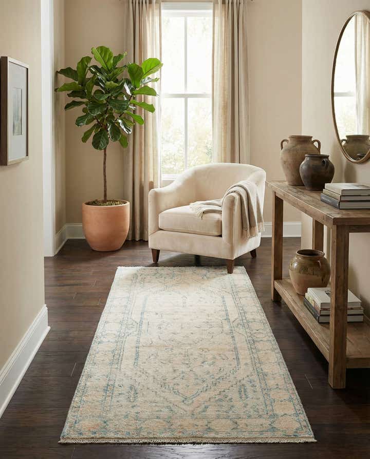 3' 10 x 8' 3 Hand Knotted Moroccan Wool Runner Rug