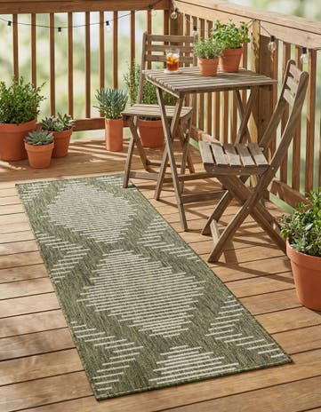 2' x 4' Easy-Clean Modern Indoor / Outdoor Runner Rug