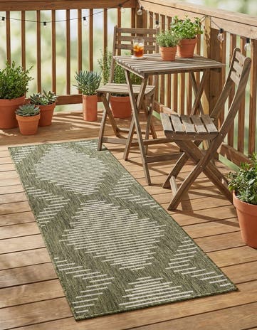 2' x 4' Easy-Clean Modern Indoor / Outdoor Runner Rug