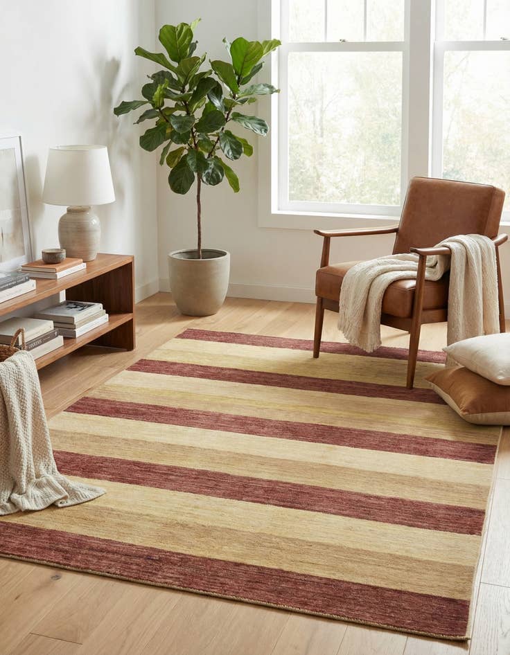 Detail image of  4' 9 x 6' 3  Hand Knotted Modern Ziegler Oriental Rug