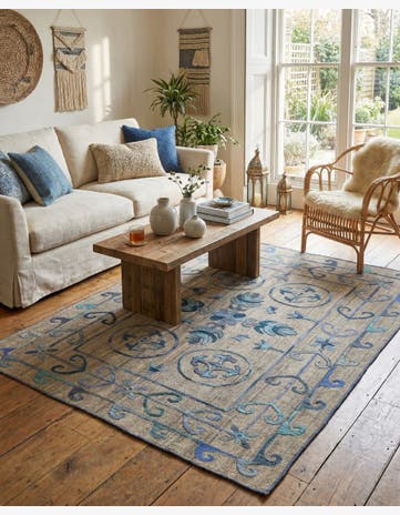 5' x 6' 2 Hand Woven Kilim Suzani Wool Rug