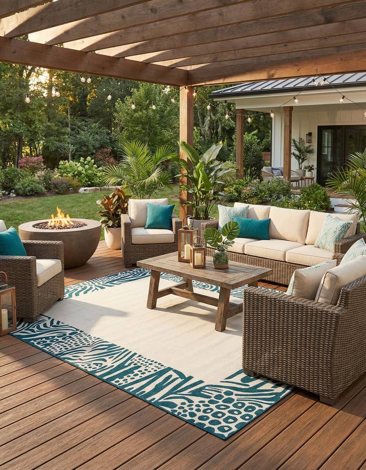 Detail image of 10' x 14'  Washable Safari Indoor / Outdoor Rug